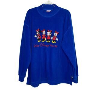 Vintage Disney Mickey Inc Womens Size‎ Medium Blue Minnie Mouse Fleece Top